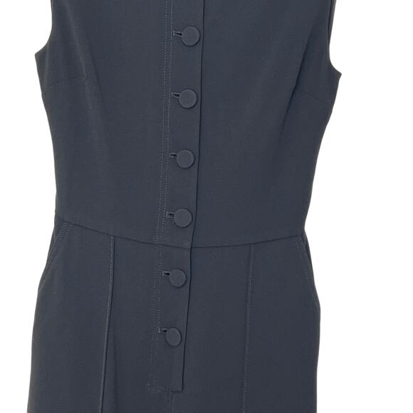 Derek Lam 10 Crosby Size 2 Button Front Cropped Jumpsuit Black Crepe Wide Leg - Picture 5 of 16